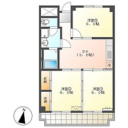 高知市神田　3DK　3F（P1台込・南向・2月中旬頃入居可）