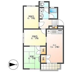 高知市西秦泉寺　3DK　2F（角部屋・東向・P有）