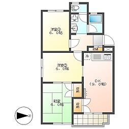 高知市西秦泉寺　3DK　3F（最上階・角部屋・P有）