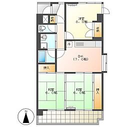 高知市東城山町　3DK　4F（P有・最上階・角部屋）