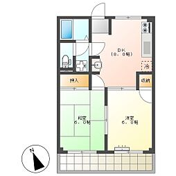 高知市南河ノ瀬町　2DK　4F（無料ネット・南向・P1台込）