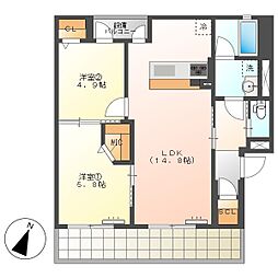 高知市神田　2LDK　3F（最上階・無料ネット・P3台可）