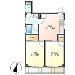 高知市北端町　2DK　3F（P1台込・JR旭駅徒歩4分）