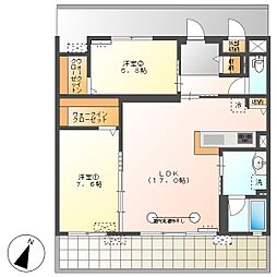 高知市神田　2LDK　3F（新築・無料ネット・P2台・西中）
