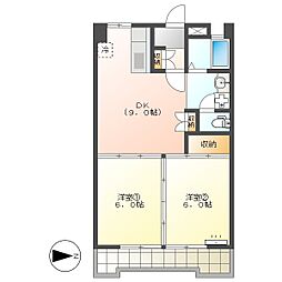 高知市与力町　2DK　2F（ペット相談・東向・エレベーター）