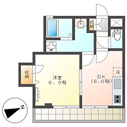 高知市六泉寺町　1DK　2F（単身専用・P有・東向）