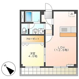 高知市朝倉丙　1LDK　6F（無料ネット・P有・単身用）