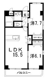 高知市中水道 賃貸マンション 2LDK