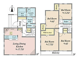 足立区江北6丁目戸建て 3部屋/No.1.2.4