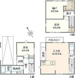 市川市平田4丁目　新築戸建て　1号棟