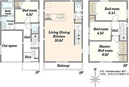 川崎市中原区井田杉山町　新築戸建C号棟