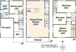 川崎市中原区井田杉山町　新築戸建A号棟