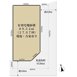 京都市左京区一乗寺東杉ノ宮町の土地