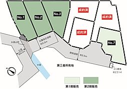 中田東4丁目建築条件なし売地　？7区画