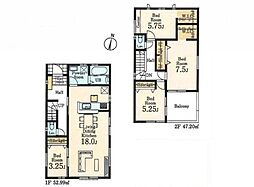 所沢市下安松第7　新築分譲住宅全2棟1号棟　1号棟