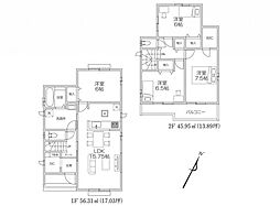 所沢市狭山ケ丘2丁目10期　新築分譲住宅全2棟B号棟　B号棟