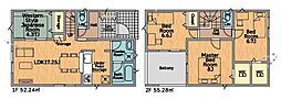 大府市朝日町 4号棟 リビング横に洋風和室のある家