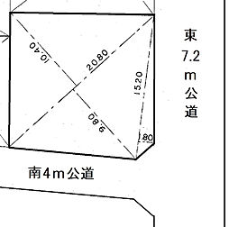 東松山市石橋　東南角地（上物あり）の売地約67坪