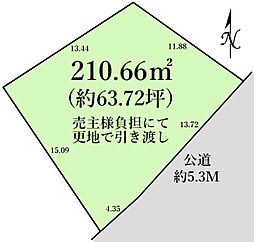 入間市扇町屋　東南道路　約63坪