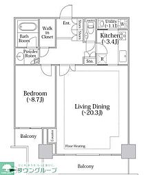 河田町ガーデン　クラブフロア 3602