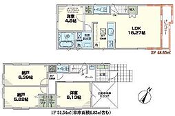 2号棟ビルトイン車庫リビング階段トップライト