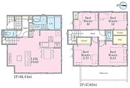 1号棟横須賀市新築戸建 カースペ2台 WIC 角地