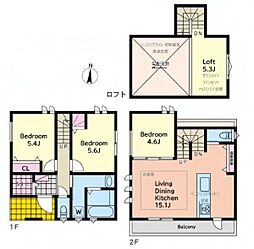 港北区新築戸建 北西角地 床暖房 平坦