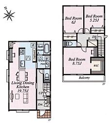 C号棟金沢区新築戸建 リビング18帖以上