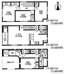 2号棟大和市新築戸建 ビルトイン車庫 パントリー