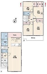 3号棟大和市新築戸建 2台駐車可 LDK20帖 WIC
