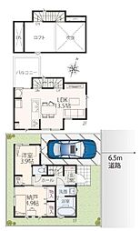 青葉区新築戸建 ロフト 吹抜 カースペース