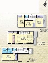 E号棟川崎市新築戸建 LDK18帖以上 ビルトイン車庫