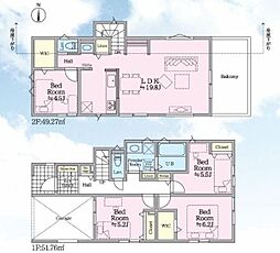 2号棟金沢区新築戸建 LDK19帖以上 2台駐車可