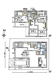 2号棟港北区新築戸建 WIC LDK20帖 カースペース