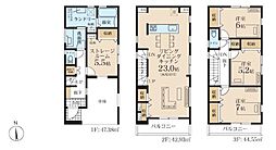 1号棟川崎市新築戸建 ビルトイン車庫 LDK23帖