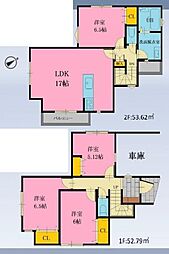 緑区新築戸建 カースペース LDK17帖 4LDK 都市ガス