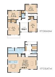 1号棟町田市新築戸建 駐車2台 2駅2路線 床暖房