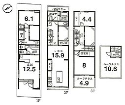 宇治市六地蔵町並の一戸建て