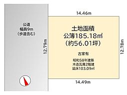 芝谷町　整形地　　建 築 条件なし　約56坪