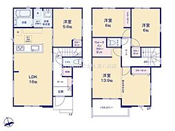 松戸市和名ケ谷2期　2号棟　新築戸建