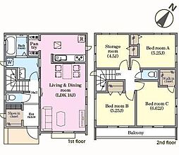 鎌ケ谷市丸山1丁目　2-2号棟　新築戸建