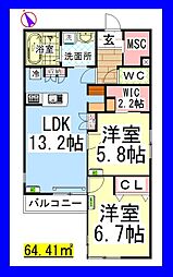 ＡＦ　ペット共生・メゾンドソレイユつきみ野Ｂ[ヘーベルメゾン] 202