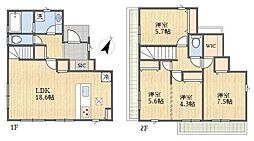 川崎市麻生区片平5丁目 新築戸建 1号棟 ダブルバルコニー