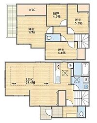 稲城市東長沼新築戸建1号棟　LDK20帖超　床暖房付き
