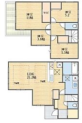 稲城市東長沼新築戸建2号棟　LDK20帖超　床暖房付き