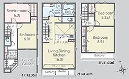 稲城市東長沼新築戸建　1号棟　2階リビング　3SLDK