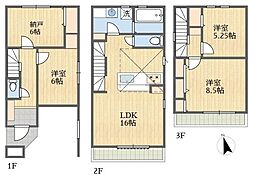 稲城市東長沼新築戸建　1号棟　2階リビング　3SLDK