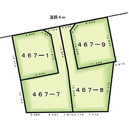 高台の開発分譲地　2区画購入で100坪以上の整形地可