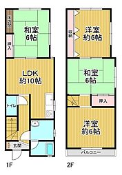 大阪市東住吉区桑津1丁目　中古戸建