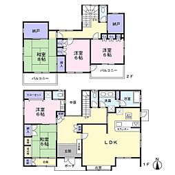 敷地広々　庭園が映える　川袋中古住宅